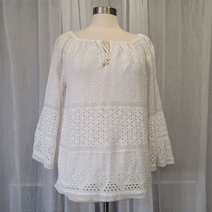 Ralph Lauren white Eyelet Top Size Large